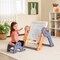 6-In-1 Folding Kids Art Easel with Reversible Building Block Tabletop Ideal Gift for Kids